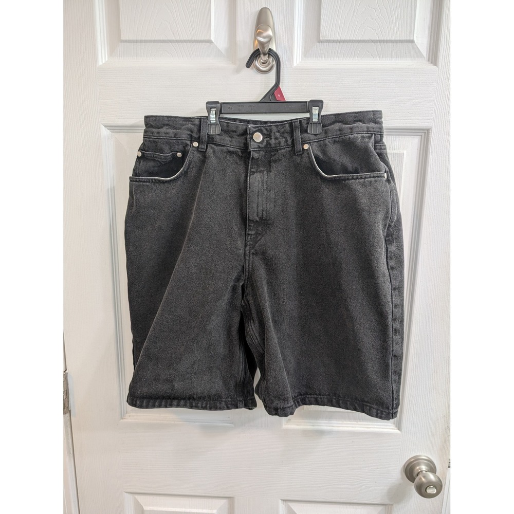 Kotn Denim‎ Shorts Unisex Washed Black Organic Cotton Relaxed Fit - Size 34
